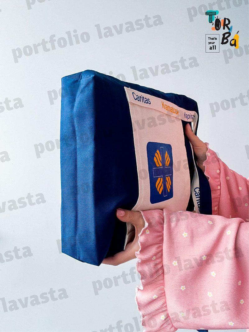 Сумка из саржи с ручкой почтальон и внешним карманом без печати Размер: 35см х 38см х 7см