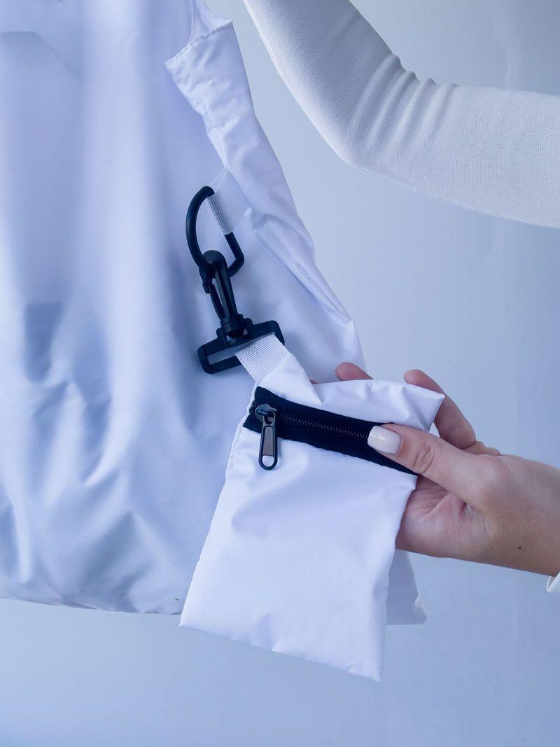 Легка складна шопер-сумка з нейлону з карабіном і чохлом – багаторазова сумка для покупок без друку розмір: 40см × 55см