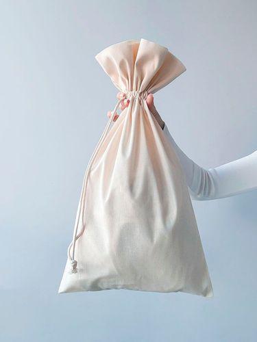 Мешочек светло-бежевый из бязи, для хранения вещей, натуральная ткань без печати, размер 35см x 60см