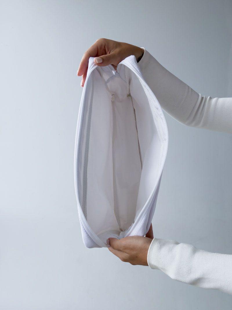 Біла косметичка з саржі на блискавці – місткий тканинний органайзер для косметики та аксесуарів без друку розмір: 35,6 см × 21,1 см × 6,9 см