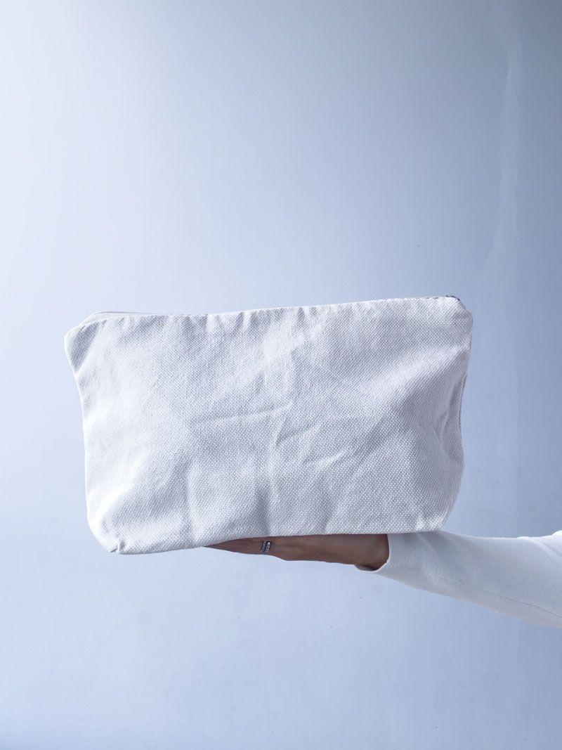 Косметичка з канвасу на блискавці — місткий еко-органайзер для косметики та аксесуарів без друку розмір: 35 см × 20 см × 10 см