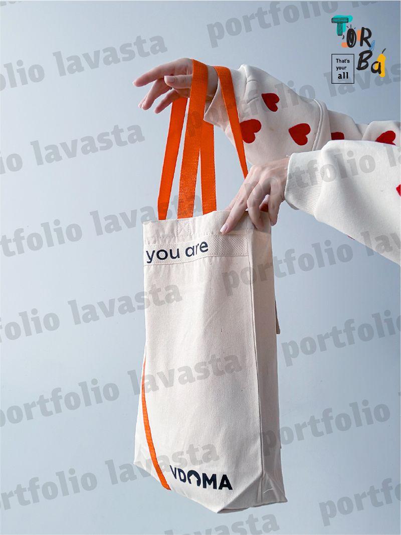 Модна світло-бежева сумка-шопер з оригінальною нашивною стрічкою, без друку, розмір: 38см х 45см х 10см