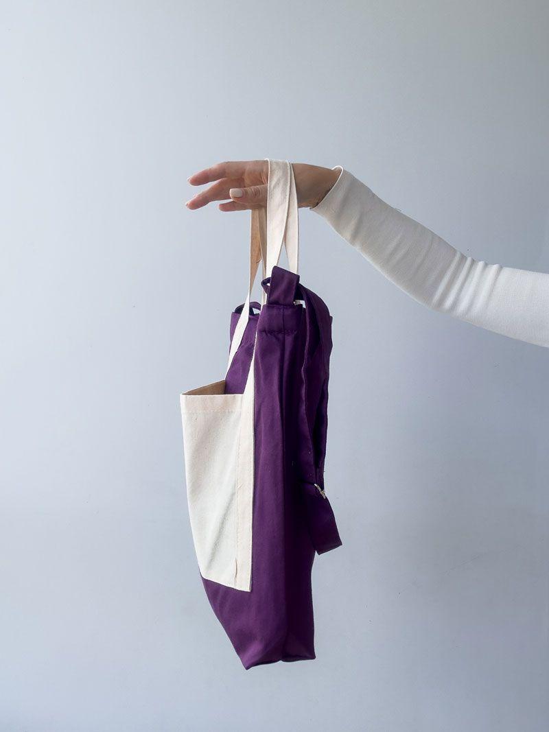 Шопер із саржі з зовнішньою кишенею та блискавкою - текстильна екосумка на щодень (кольори в асортименті) без друку, розмір: 35см х 38см х 7см