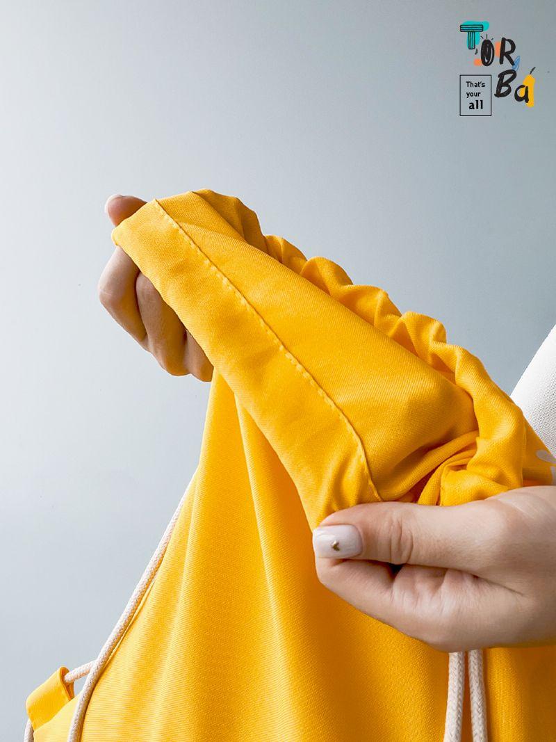 Яскравий жовтий рюкзачок для змінки, без друку, розмір: 30см х 40см