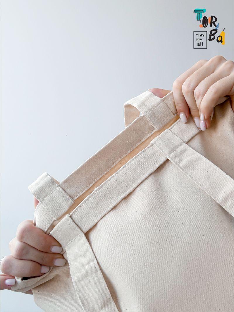 Світло-бежева сумка з натуральної тканини з дном на застібці-блискавці, без друку, розмір: 35см х 40см х 10см