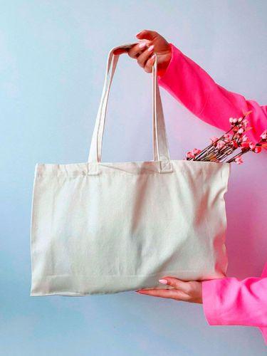 Шопер из саржи с дном Размер: 45cм х 30см х 10см