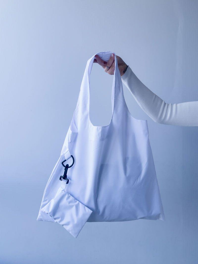 Легка складна шопер-сумка з нейлону з карабіном і чохлом – багаторазова сумка для покупок без друку розмір: 40см × 55см