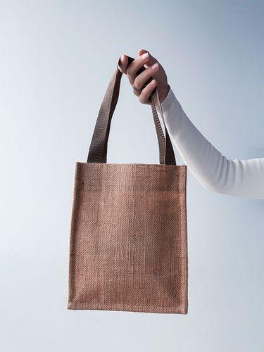 Натуральна еко-сумка для пляшок з мішковини, без друку, розмір: 20см х 25см х 10см