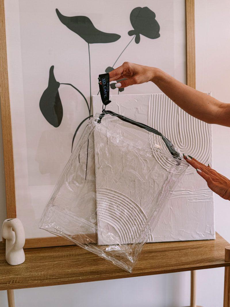 Прозора велика косметичка з ПВХ із блискавкою - водостійкий органайзер для подорожей і зберігання, без друку розмір: 30см х 35см х 15см