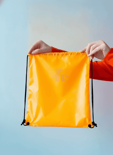 Yellow Nylon Backpack with Reflective Strip