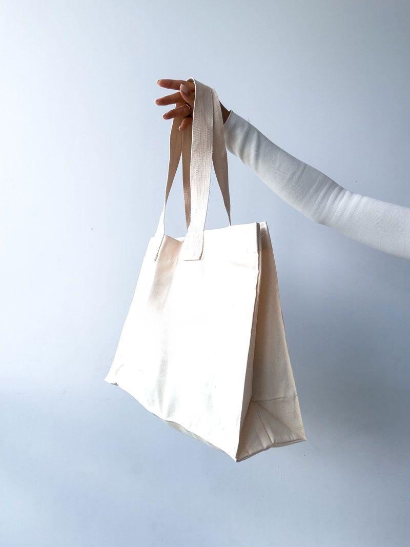Шопер із натуральної саржі з широким дном і довгими ручками — міцна екосумка для покупок та щоденного використання без друку розмір: 50см х 35см х 15см