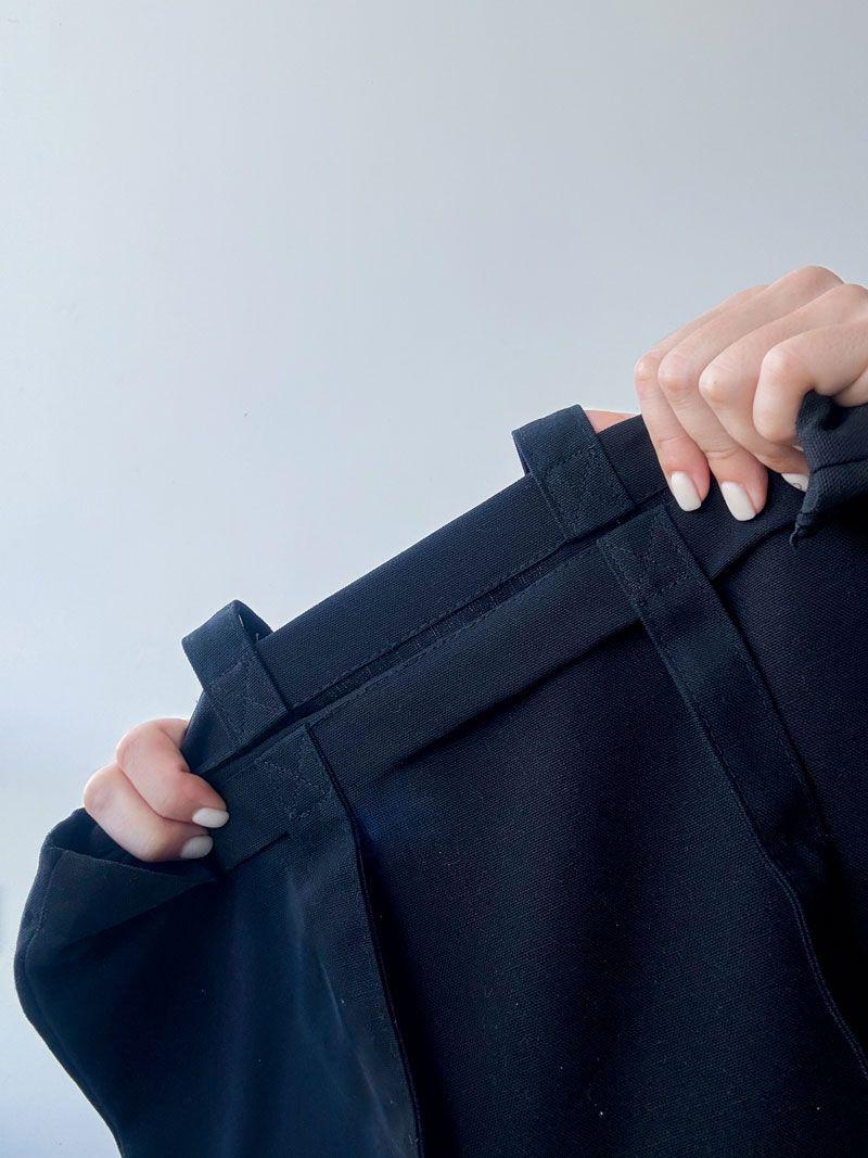 Еко сумка-шопер із щільної двонитки - чорна плоска тканинна сумка з довгими ручками для покупок і щоденного використання без друку розмір: 40 см х 40 см