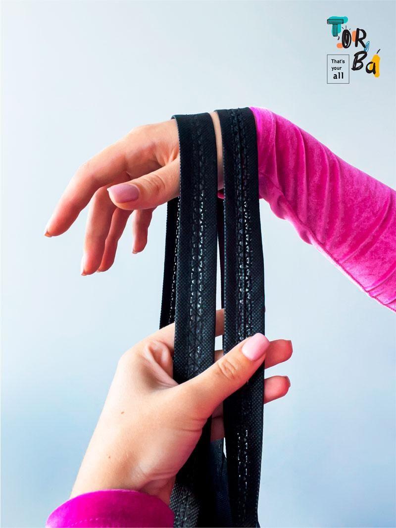 Спанбонд чорний шопер торба бюджетна без друку