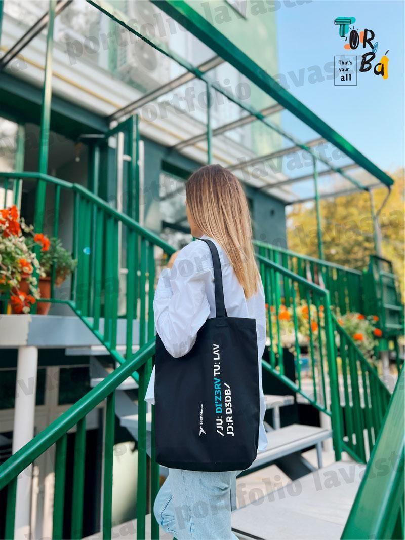 Плотная котоновая сумка шопер сумка черная без печати Размер: 35cм х 38см  х 7см