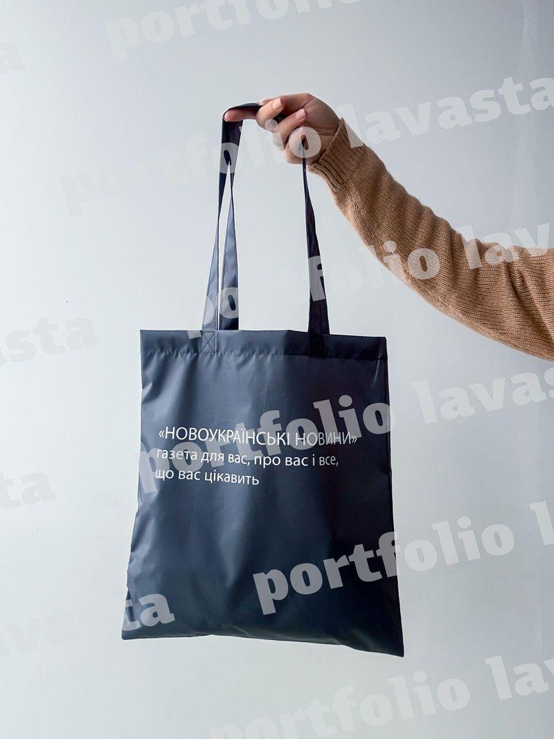 Пласка еко-сумка з водовідштовхувальної тканини - багаторазова шопер-сумка для покупок і повсякденного використання, без друку, розмір: 35см х 38см