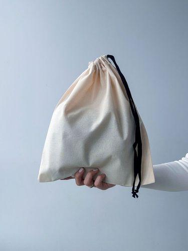 Мешочек из бязи с затягиванием на одну сторону - лёгкий хлопковый мешок для упаковки, хранения и повседневного использования без печати размер: 31см х 36см