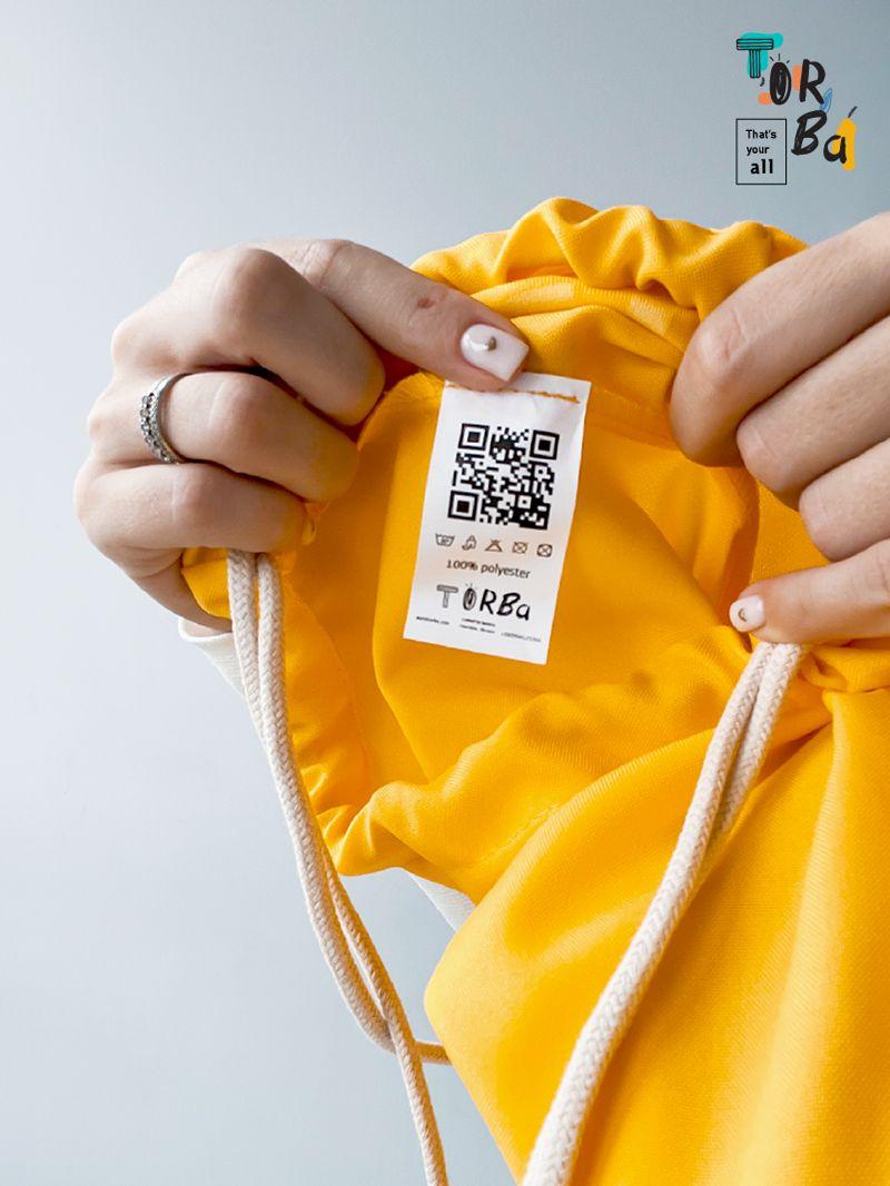 Яскравий жовтий рюкзачок для змінки, без друку, розмір: 30см х 40см