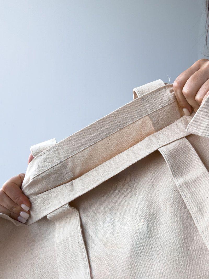 Сумка з боковою вставкою з двонитки з ущільненим дном – міцна еко-сумка для покупок і щоденного використання без друку розмір: 50см х 35см х 15см