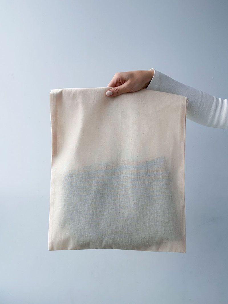 Мішечок із бязі з відворотом і стрічкою - текстильна упаковка для одягу, подарунків та зберігання без друку розмір: 37см × 55см