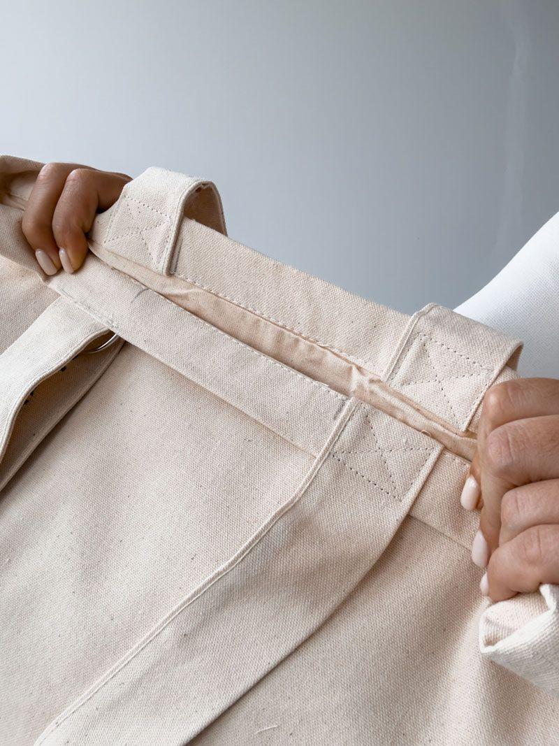 Еко-шопер із двунитки з кільцем — стильна бавовняна сумка для покупок і щоденного використання без друку, розміри: 43см х 35см х 8см