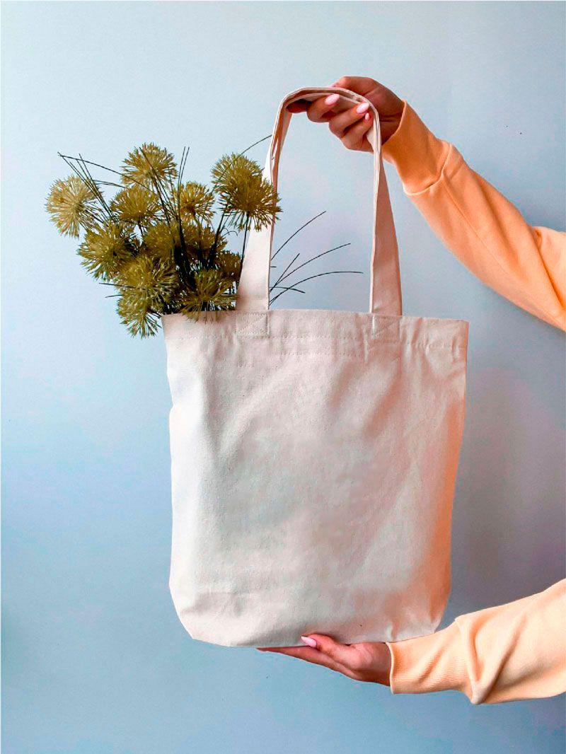 Сумка з двонитки з широкою ручкою без друку