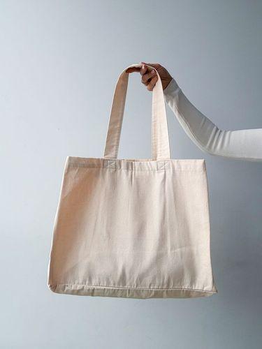 Бежева шопер-сумка з саржі - універсальна екосумка з натуральної тканини для покупок і щоденного використання без друку розмір: 45см х 35см х 20см