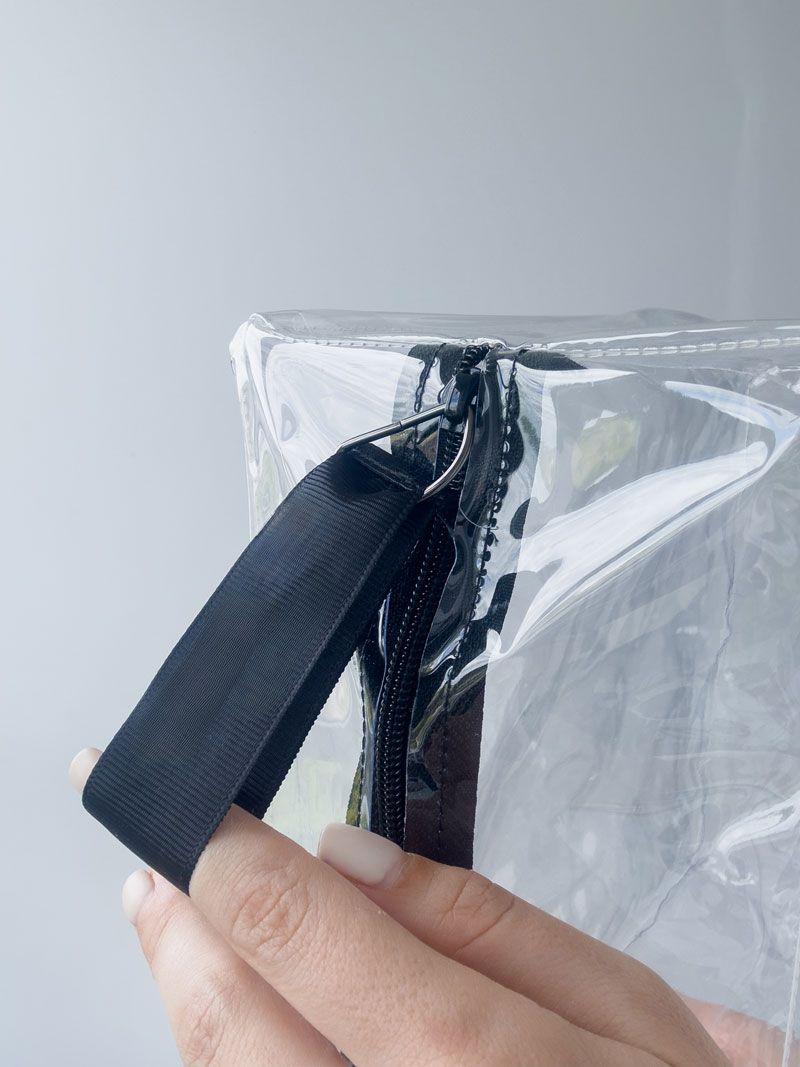 Прозора велика косметичка з ПВХ із блискавкою - водостійкий органайзер для подорожей і зберігання, без друку розмір: 30см х 35см х 15см