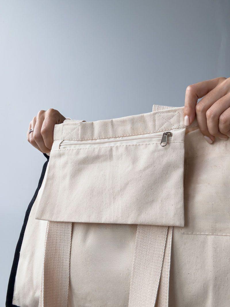 Сумка «Велкамбокс» із саржі з внутрішньою та зовнішньою кишенею – стильна тканинна коробка-сумка для подарунків та івентів без друку розмір: 38см х 30см х 12см