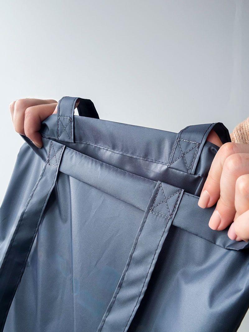 Пласка еко-сумка з водовідштовхувальної тканини - багаторазова шопер-сумка для покупок і повсякденного використання, без друку, розмір: 35см х 38см