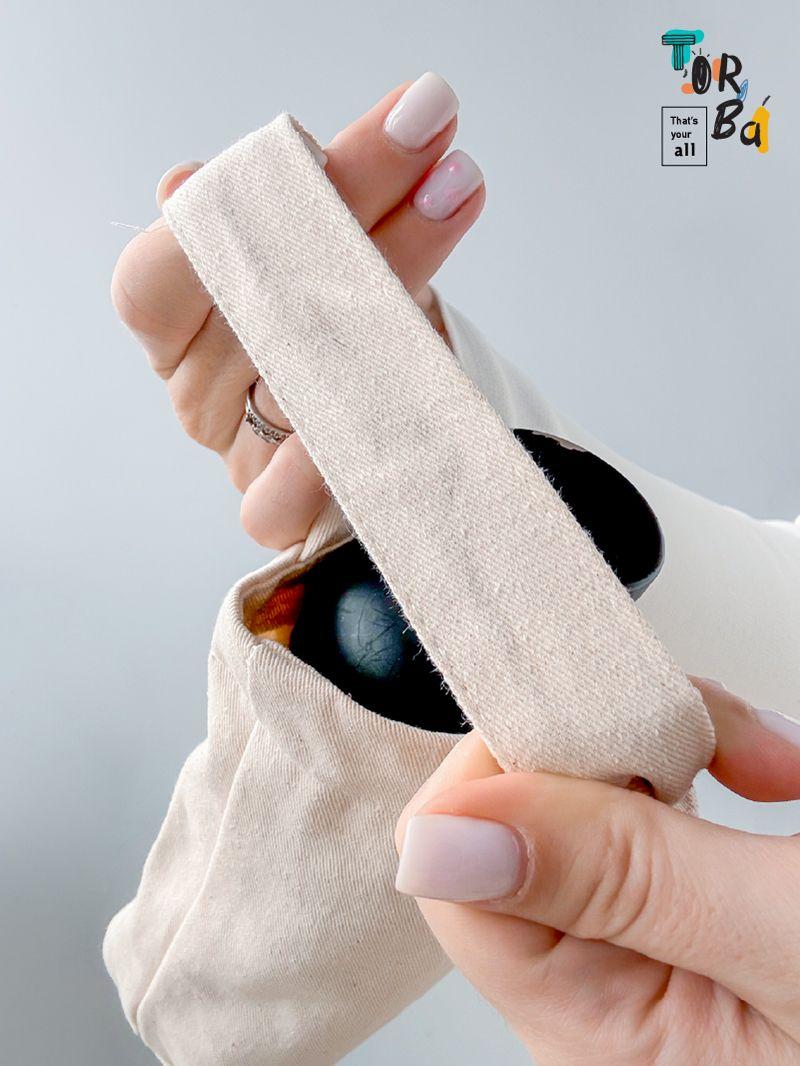 Цупка натуральна сумка для пляшки з саржі, без друку, розмір: 10см х 28см х 10см