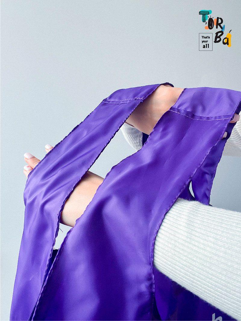 Фиолетовая нейлоновая сумка-пакет - крепкая, стильная, многократная сумка для покупок и повседневного использования без печати Размер: 50см х 65см