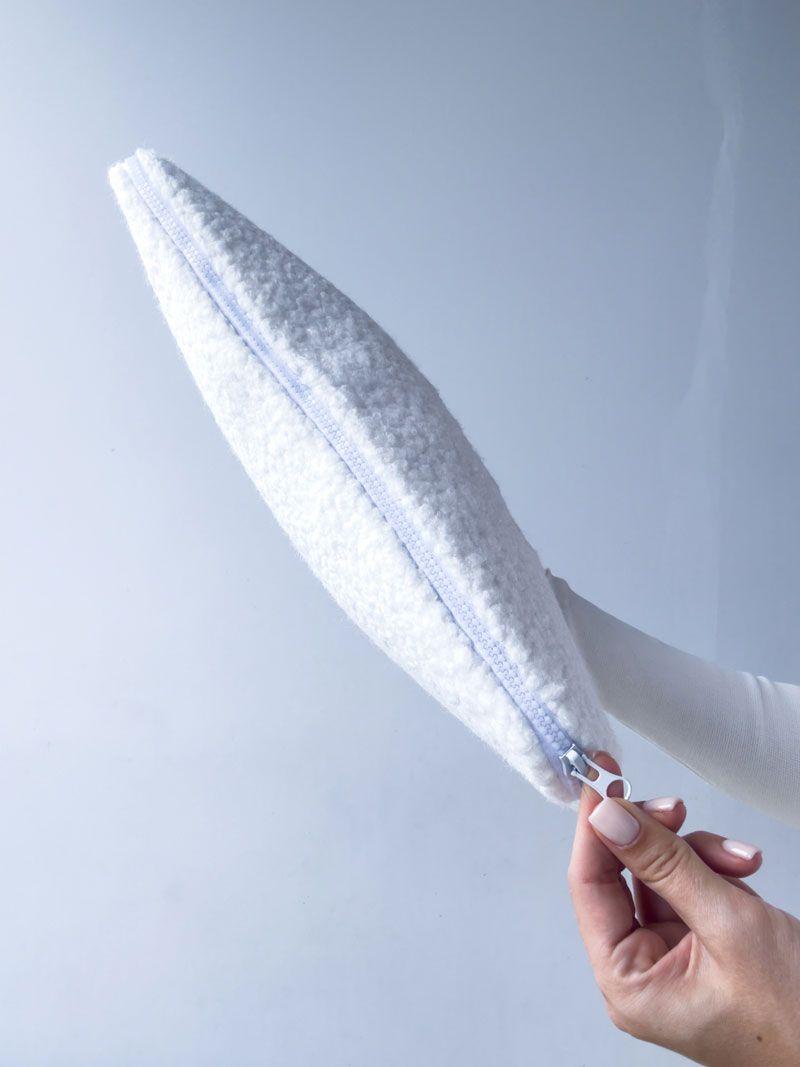 Білий чохол для ноутбука з шерпи з підкладкою – м’який захисний футляр на блискавці  без друку розмір: 38см х 27см