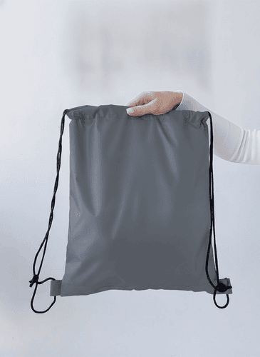 Gray Shoe Backpack with Reflective Strip