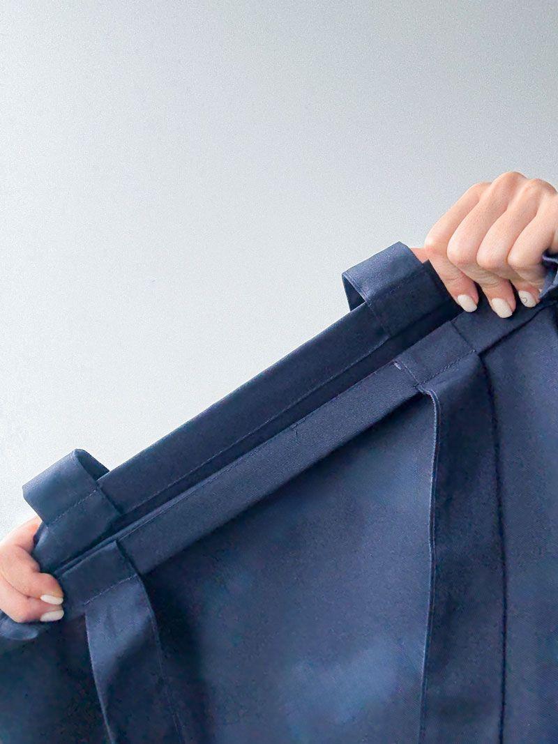 Темно-сіра шопер-сумка з саржі - міцна тканинна екосумка для покупок і щоденного без друку розмір: 50см х 35см х 15см