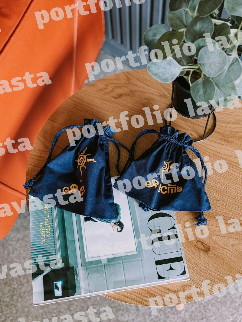 Мешочек из саржи с затягиванием с двух сторон - компактный тканевый мешок из плотного хлопка для хранения, упаковки и подарков без печати размер: 21см х 22см