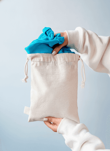 Double-Layer Cotton Drawstring Pouch