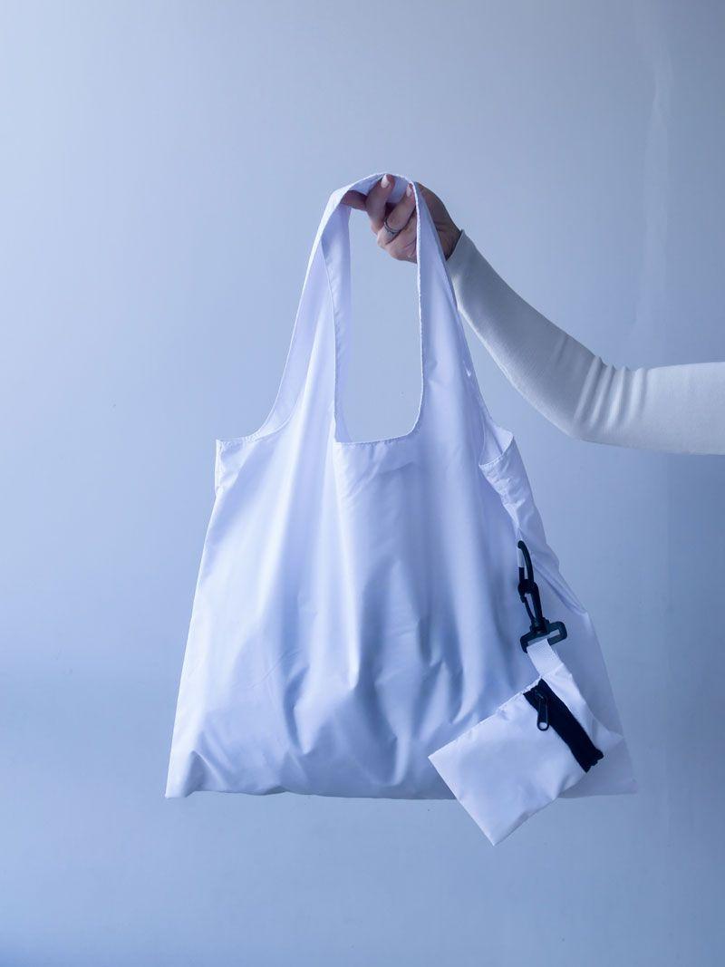 Легка складна шопер-сумка з нейлону з карабіном і чохлом – багаторазова сумка для покупок без друку розмір: 40см × 55см