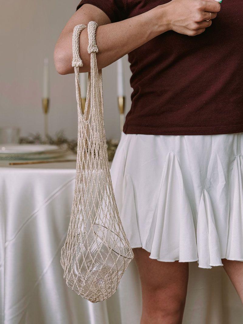 Авоська-сумка з міцного синтетичного шнура – легка сітка для покупок і зберігання (у різних кольорах) об'єм 10 літрів