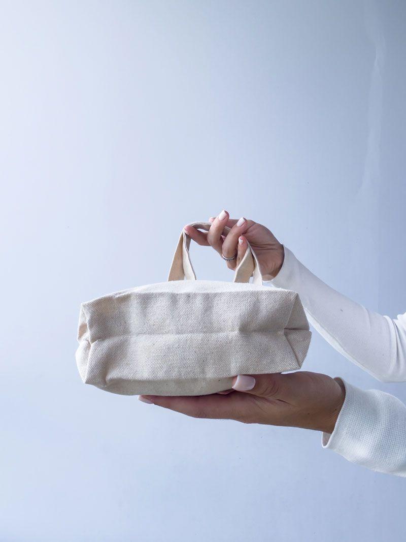 Сумка-шопер із двонитки з боковою вставкою та короткими ручками – міцна еко-сумка для покупок і щоденного використання без друку розмір: 20см х 25см х 5см