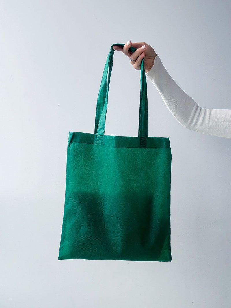 Шопер зі спанбонду з довгими ручками - легка неткана еко-сумка для покупок, промоакцій і щоденного використання без друку розмір: 35см × 38см