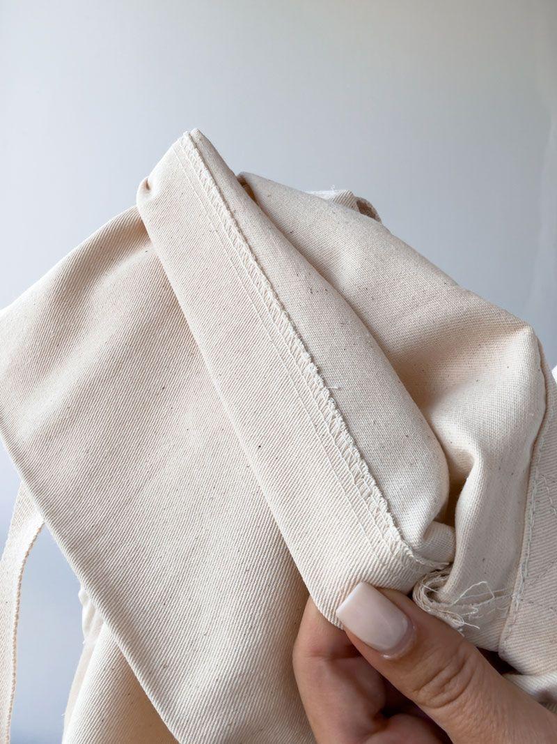 Велика сумка-шопер із саржі з внутрішніми кишенями — міцна тканинна екосумка для покупок та зберігання без друку, розмір: 50см х 35см х 15см