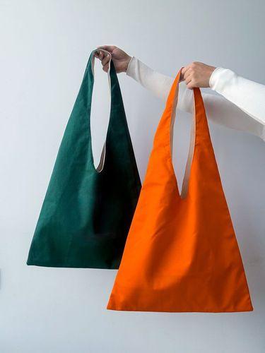 Сумка-пакет із саржі з довгою моно-ручкою - стильна еко-сумка з щільної бавовни для покупок, пляжу та щоденного використання без друку розмір: 43см х 92см