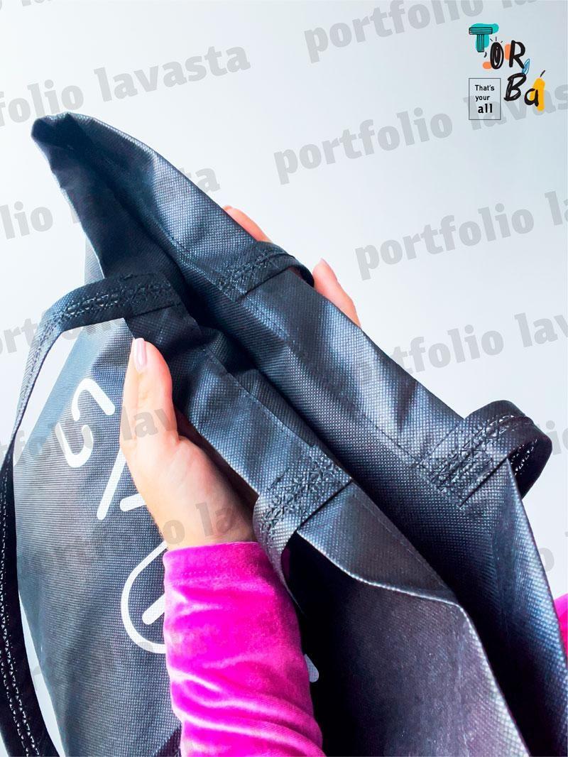 Спанбонд чорний шопер торба бюджетна без друку