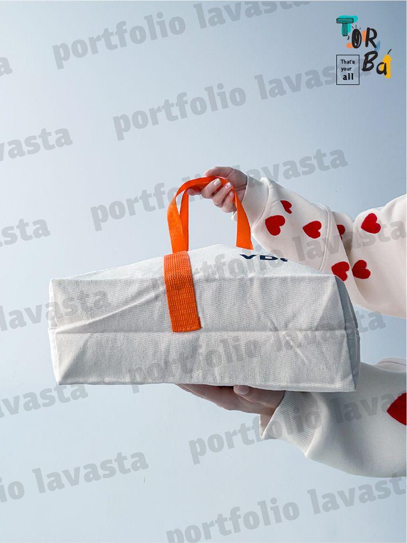 Модна світло-бежева сумка-шопер з оригінальною нашивною стрічкою, без друку, розмір: 38см х 45см х 10см