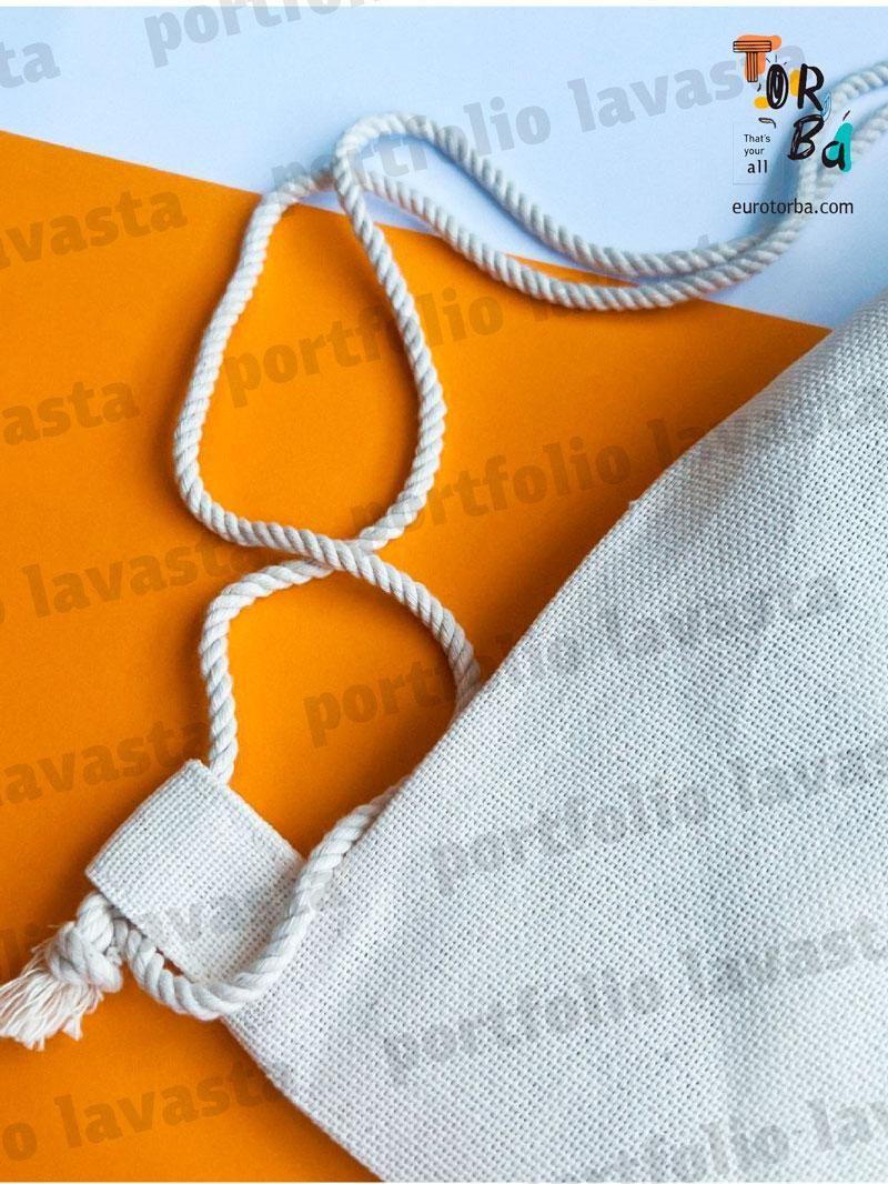 Сумка-рюкзак светлый из двунитки смешанный без печати Размер: 30см х 40см