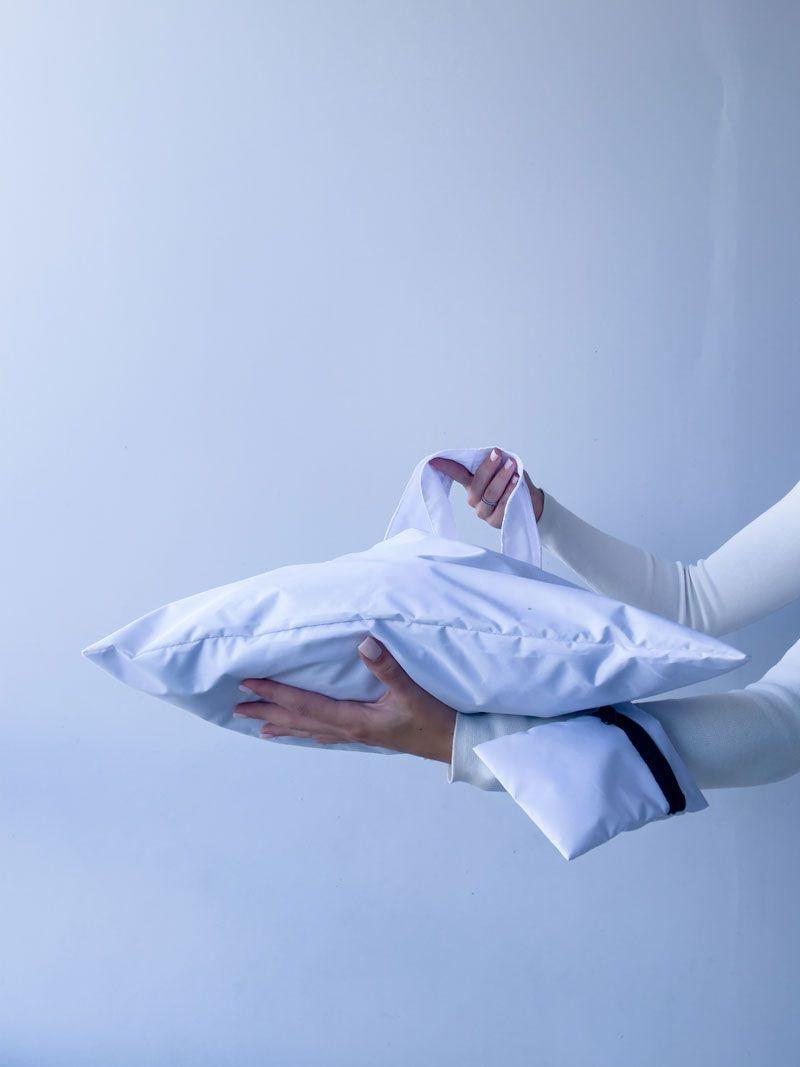 Легка складна шопер-сумка з нейлону з карабіном і чохлом – багаторазова сумка для покупок без друку розмір: 40см × 55см