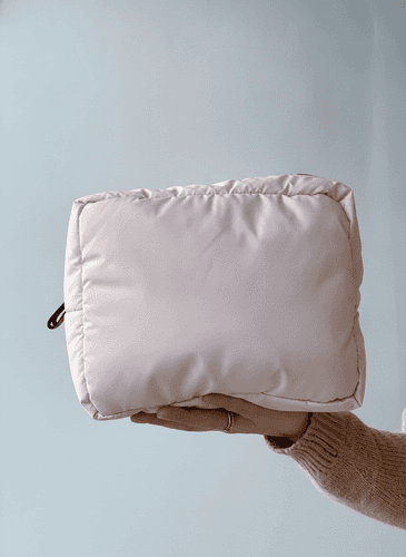 Roomy Soft Zippered Makeup Bag, Light Pink