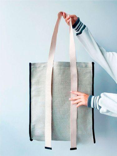 Сумка из брезента с черной окантовкой ручками нахлест по всей высоте без печати Размер: 40cм х 50см х 5см