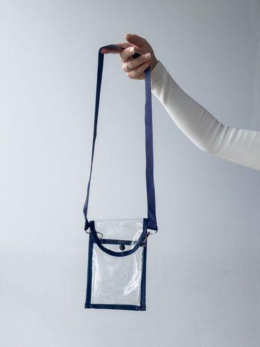 Прозора косметичка-сумочка з ПВХ з довгим ремінцем - компактний водостійкий органайзер для документів і дрібниць, без друку розмір: 10см х 12см х 2см