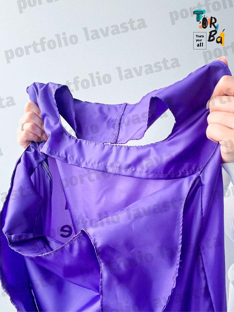 Фиолетовая нейлоновая сумка-пакет - крепкая, стильная, многократная сумка для покупок и повседневного использования без печати Размер: 50см х 65см